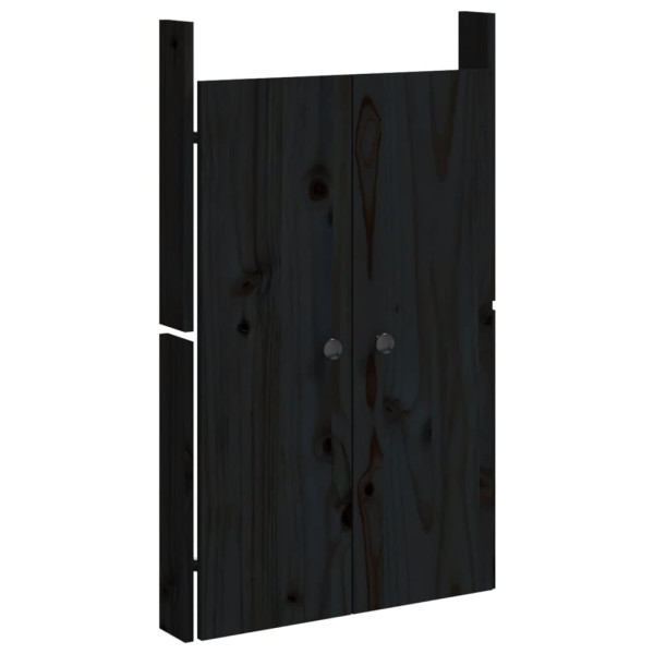 Puertas de cocina exterior 2 uds madera pino negro 50x9x82 cm M 3
