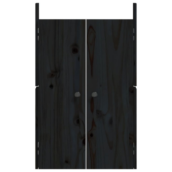 Puertas de cocina exterior 2 uds madera pino negro 50x9x82 cm M 5