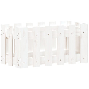 Vaso de jardim c/ design cerca 60x30x30 cm pinho maciço branco H