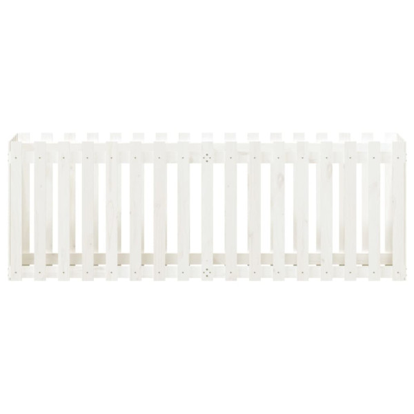 Arriate elevado jardín con valla madera pino blanco 200x50x70cm M 5