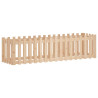 Arriate elevado jardín con valla madera maciza pino 200x50x50cm 4