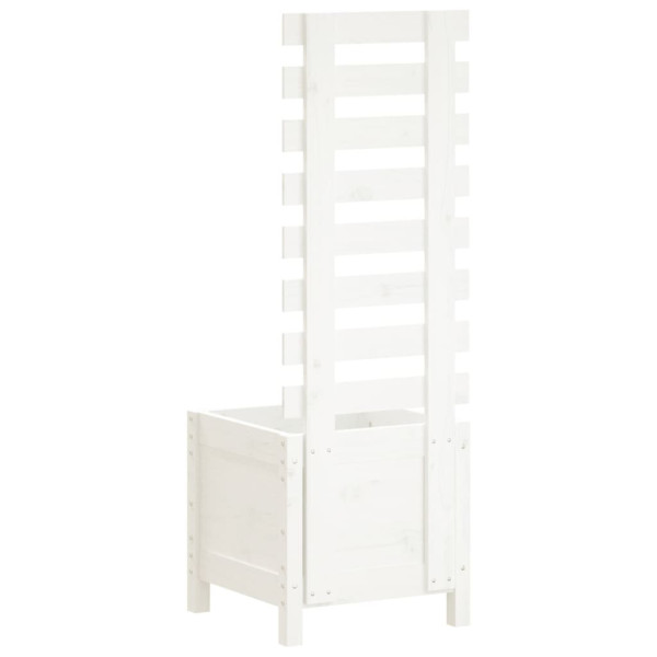 Vaso de jardim c/ suporte 39x39.5x114 cm pinho maciço branco M 4