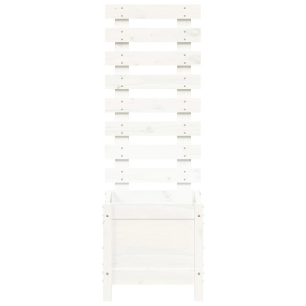 Vaso de jardim c/ suporte 39x39.5x114 cm pinho maciço branco M 5