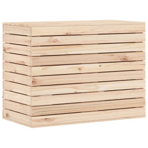 Cesto para la ropa sucia madera maciza de pino 88.5x44x66 cm H
