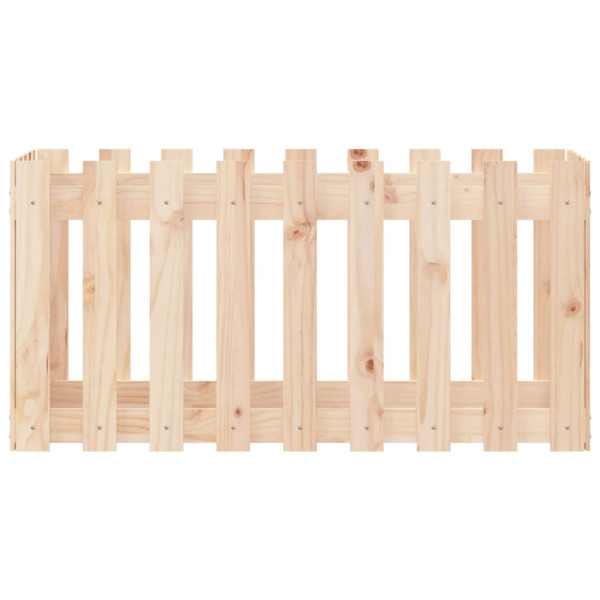 Arriate elevado jardín con valla madera maciza pino 100x50x50cm M 5