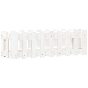 Canteiro elevado design cerca 100x30x30 cm pinho maciço branco H