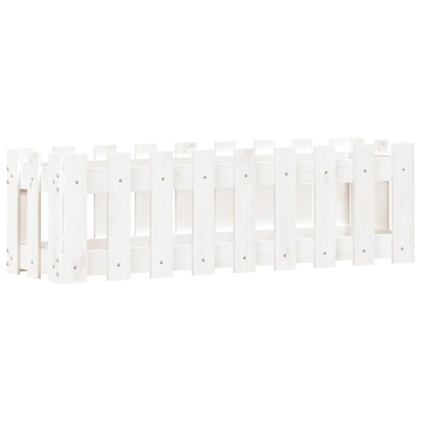 Canteiro elevado design cerca 100x30x30 cm pinho maciço branco M 2