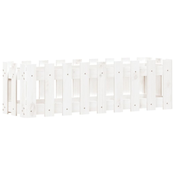 Arriate elevado jardín con valla madera pino blanco 100x30x30cm M 4