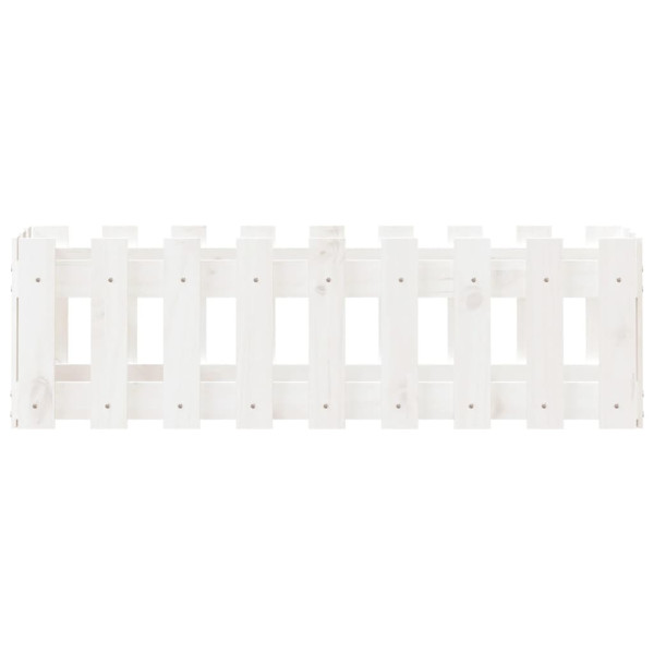 Arriate elevado jardín con valla madera pino blanco 100x30x30cm M 5