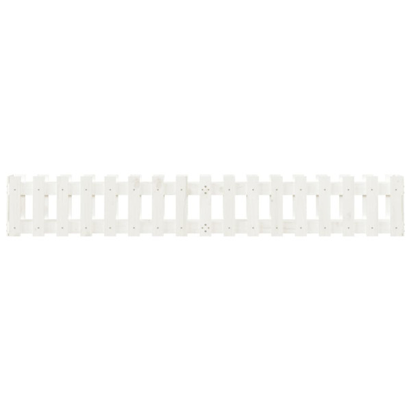 Canteiro elevado c/design cerca 200x30x30cm pinho maciço branco M 5