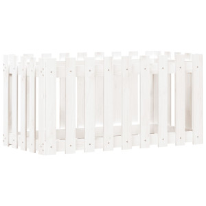 Canteiro elevado design cerca 100x50x50 cm pinho maciço branco H