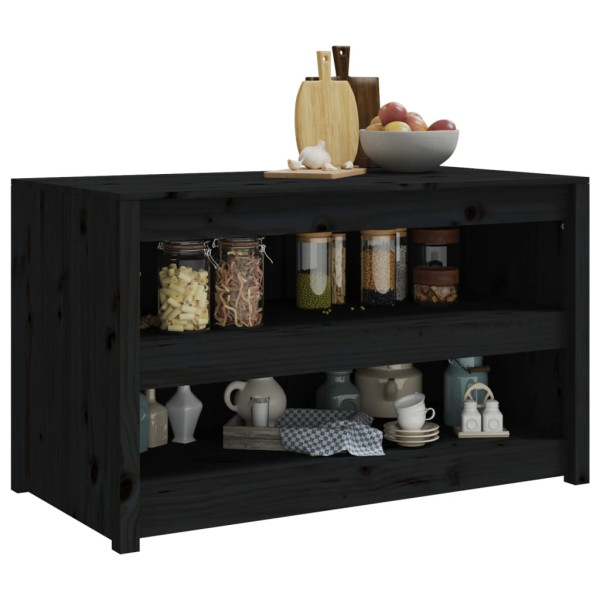 Mueble de cocina exterior madera maciza pino negro 106x55x64 cm M 3