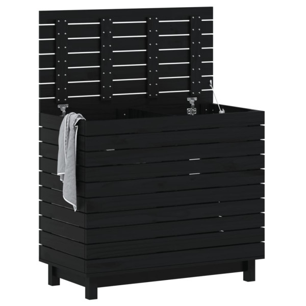 Cesto de roupa suja 88.5x44x76 cm madeira de pinho maciça M 3