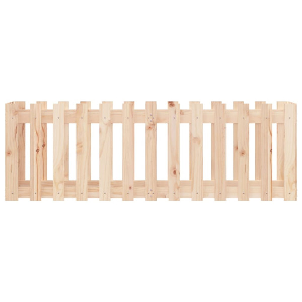 Arriate elevado jardín con valla madera maciza pino 150x50x50cm M 5