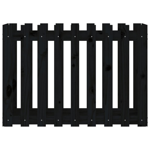Canteiro elevado c/ design cerca 100x50x70cm pinho maciço preto M 5