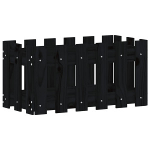 Vaso de jardim c/ design cerca 60x30x30 cm pinho maciço preto H