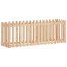 Arriate elevado jardín con valla madera maciza pino 200x50x70cm 2