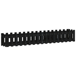 Arriate elevado jardín con valla madera pino negro 200x30x30cm H