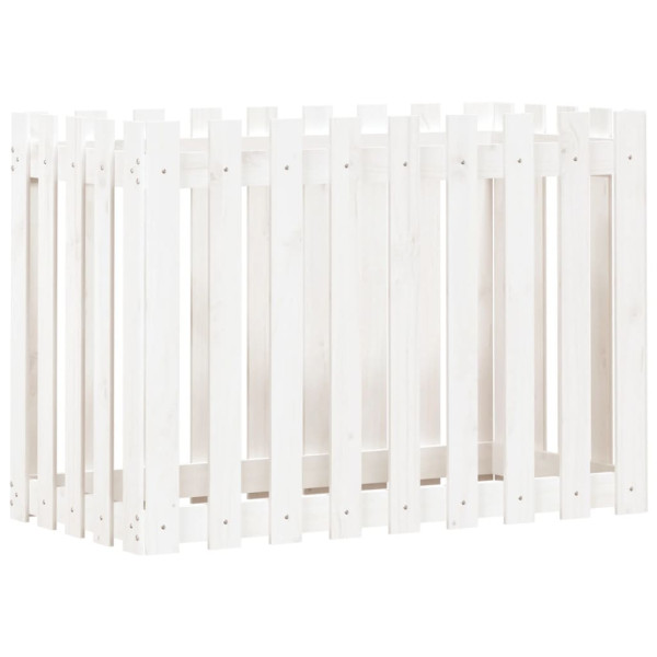 Canteiro elevado design cerca 100x50x70 cm pinho maciço branco M 2