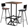 Muebles de bar 3 piezas madera maciza reciclada multicolor 1