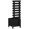 Jardinera con estantería madera maciza pino negro 39x39.5x114cm 4