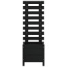 Jardinera con estantería madera maciza pino negro 39x39.5x114cm 5