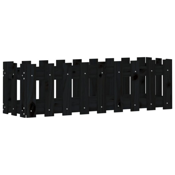 Arriate elevado jardín con valla madera pino negro 100x30x30cm M 4