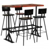 Conjunto de bar 5 pcs madeira recuperada maciça multicor 1