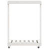 Suporte de lenha c/ rodas 76.5x40x108 cm pinho maciço branco 4