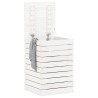 Cesto de roupa suja 44x44x66 cm madeira de pinho maciça branco 3