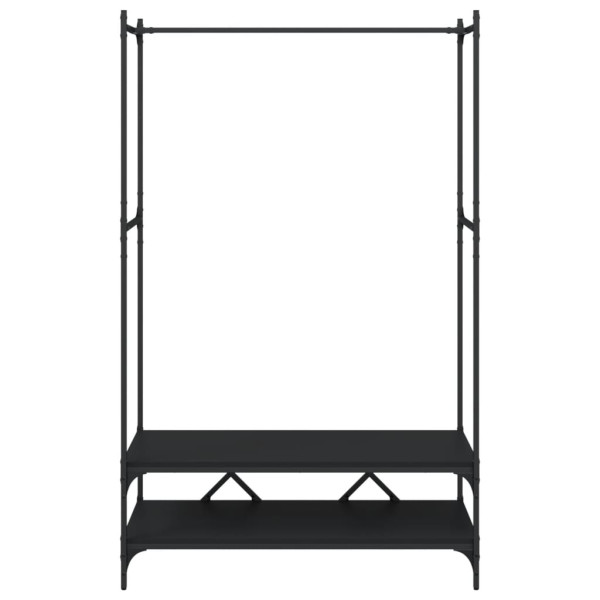 Suporte para roupas c/ prateleiras derivados de madeira preto M 4