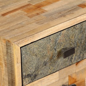 Escritorio de teca maciza reciclada 110x50x76 cm H