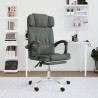 Silla de oficina reclinable con masaje de tela gris oscuro 1