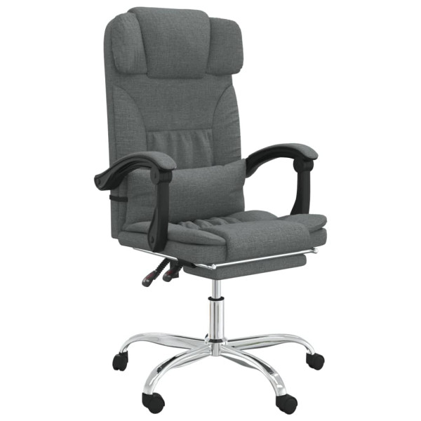Silla de oficina reclinable con masaje de tela gris oscuro M 2