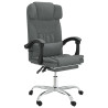 Silla de oficina reclinable con masaje de tela gris oscuro 2