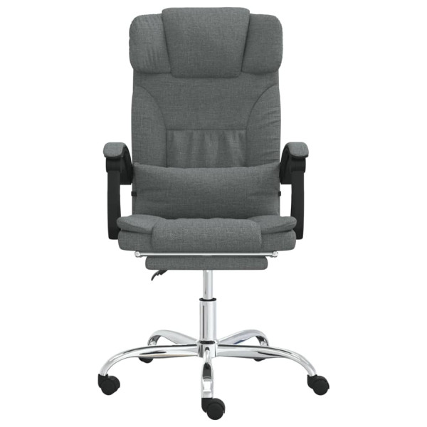 Silla de oficina reclinable con masaje de tela gris oscuro M 3