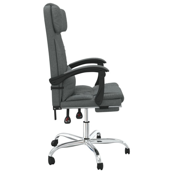 Silla de oficina reclinable con masaje de tela gris oscuro M 4