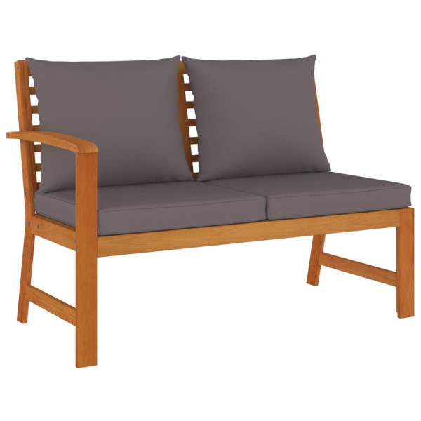 Juego comedor de jardín 6 pzas con cojines madera maciza acacia M 4