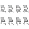 9 pcs conjunto de jantar para jardim rede de metal antracite 3