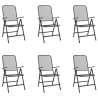 7 pcs conjunto de jantar para jardim rede de metal antracite 3