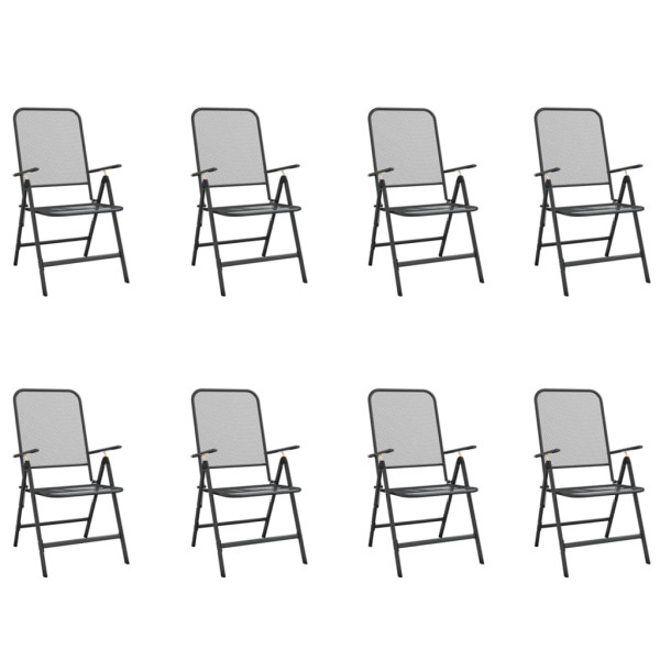 9 pcs conjunto de jantar para jardim rede de metal antracite M 3