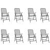 9 pcs conjunto de jantar para jardim rede de metal antracite 3