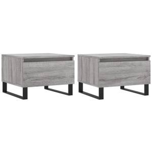 Mesas de centro 2 pcs 50x46x35cm deriv. madeira cinzento sonoma H