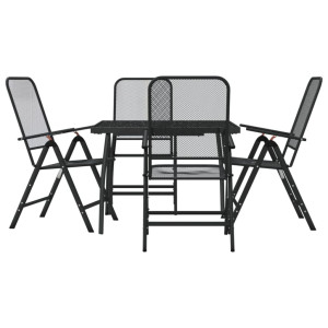 5 pcs conjunto de jantar para jardim rede de metal antracite H