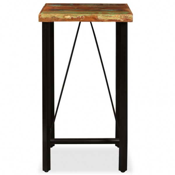 Mesa de bar de madera maciza reciclada 60x60x107 cm M 2