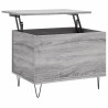 Mesa de centro madera contrachapada gris Sonoma 60x44.5x45 cm 2