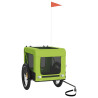 Remolque bicicleta para perros hierro tela Oxford verde negro 3