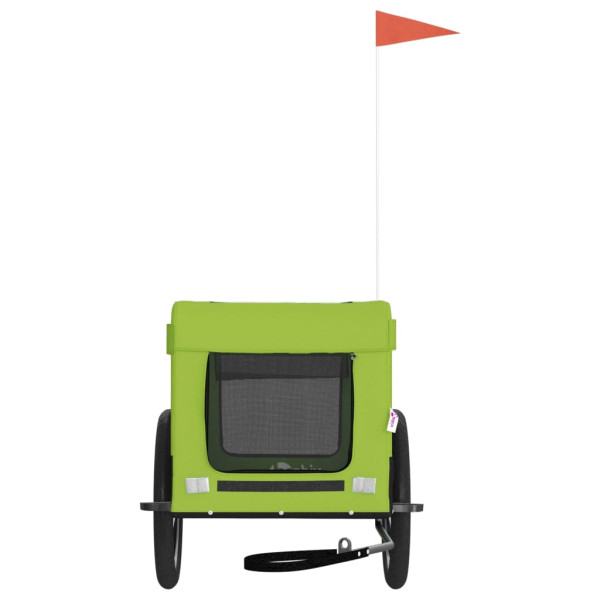 Remolque bicicleta para perros hierro tela Oxford verde negro M 5