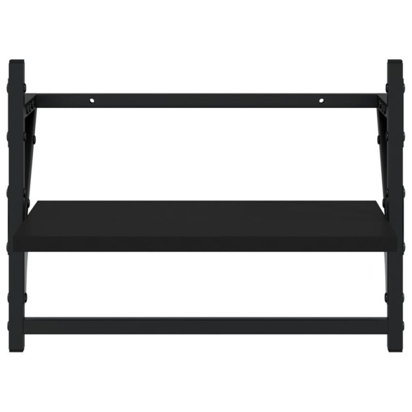 Estantes de pared con barras 2 unidades negro 40x25x30 cm M 5