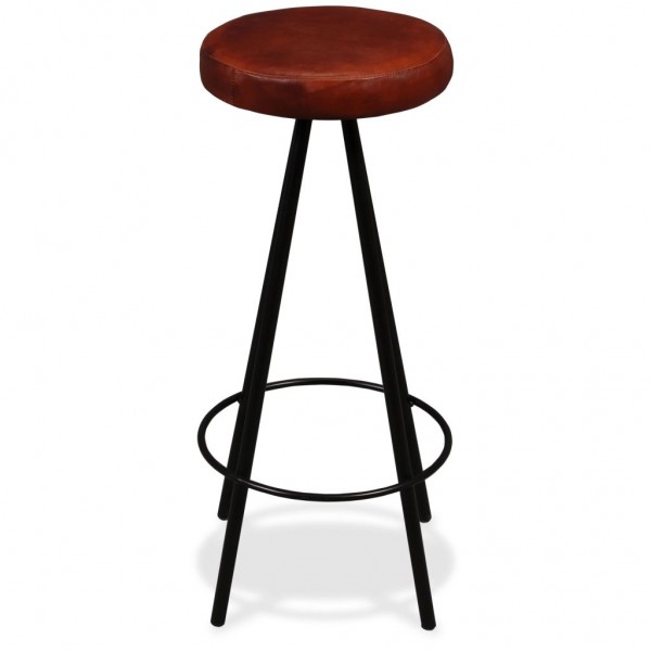 Bancos de bar 4 pcs couro genuíno M 4